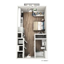 Studio, 1 bath, 451 sqft, $1,431