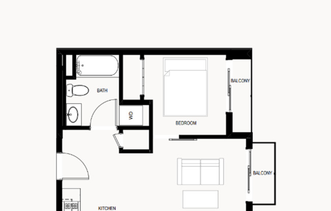 1 bed, 1 bath, 373 sqft, $1,975, Unit 605