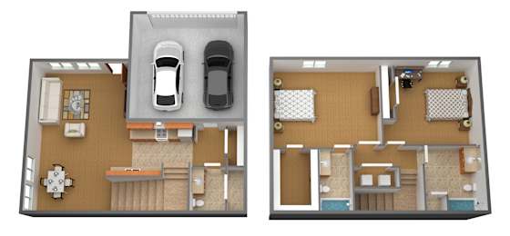 2 beds, 2.5 baths, 1,330 sqft, $1,460