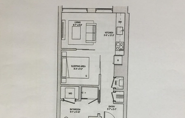 1 bed, 1 bath, 455 sqft, $2,400, Unit 303