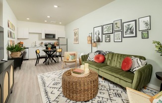 Kitchen and living Room at Streamliner 67th in Phoenix Arizona
