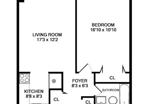 1 bed, 1 bath, 589 sqft, $3,200, Unit 5C