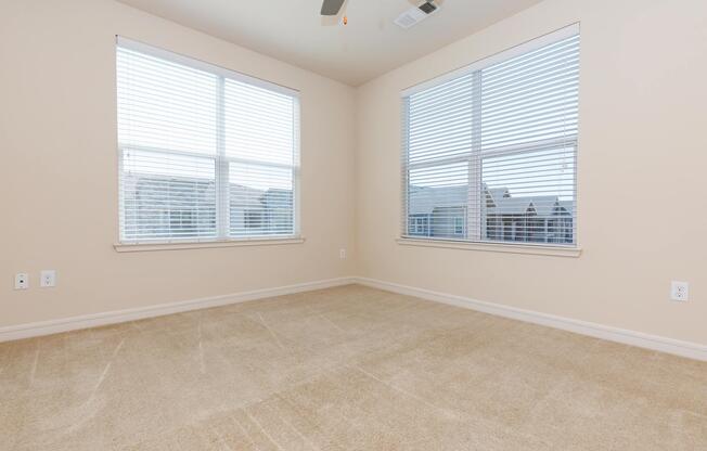 a room with a large window