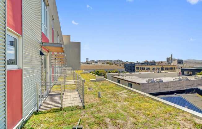 the building has a green roof on top of it at L Seven, San Francisco, 94103