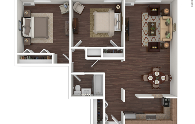 2 beds, 1 bath, 843 sqft, $2,065