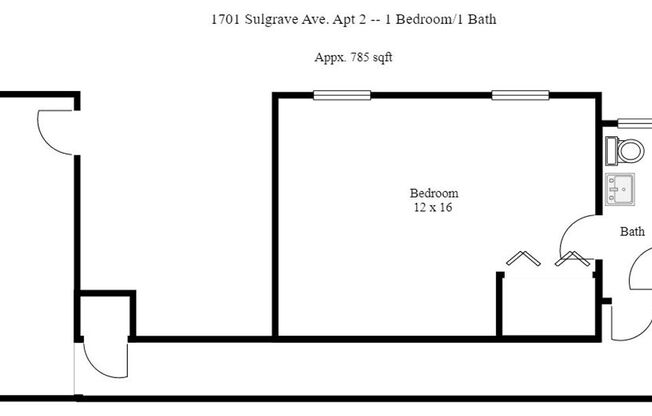 1 bed, 1 bath, 785 sqft, $1,300, Unit 2