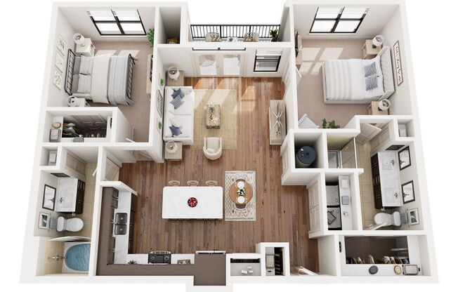 2 beds, 2 baths, 1,091 sqft, $1,818