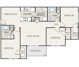 3 beds, 2 baths, 1,280 sqft, $1,936