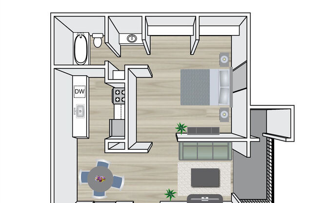 1 bed, 1 bath, 454 sqft, $834