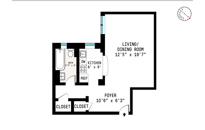 Studio, 1 bath, 500 sqft, $2,495, Unit 7L90