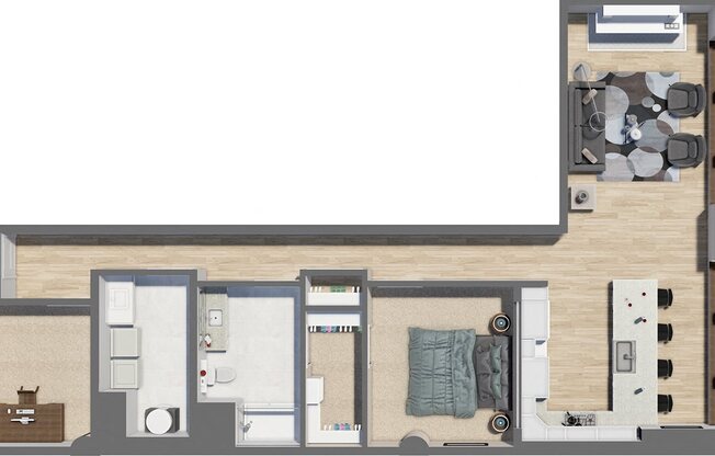 1 bed, 1 bath, 1,210 sqft, $2,056