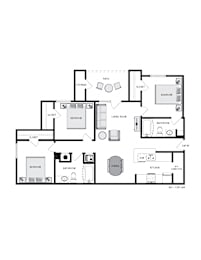 3 beds, 2 baths, 1,057 sqft, $1,149