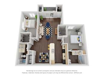 2 beds, 2 baths, 1,058 sqft, $1,630