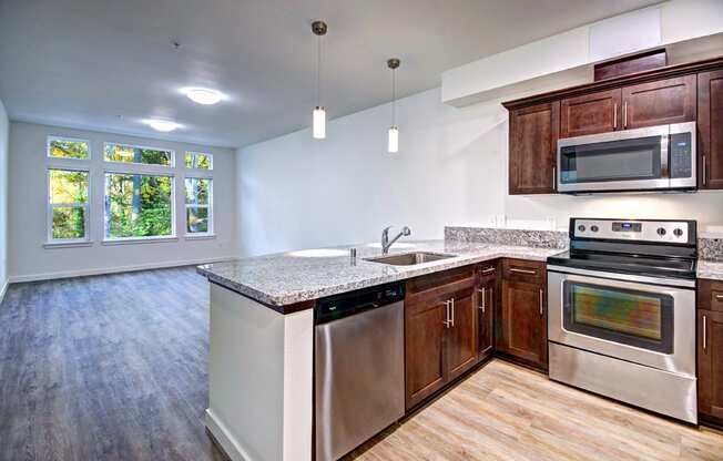 Spacious Kitchen with Pantry Cabinet at Emerald Crest, Bothell, WA 98011