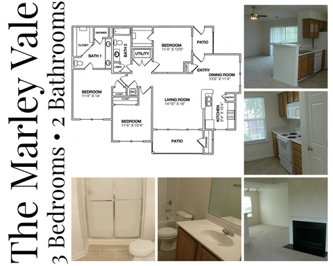 3 beds, 2 baths, 1,254 sqft, $1,799, Unit 23-23301