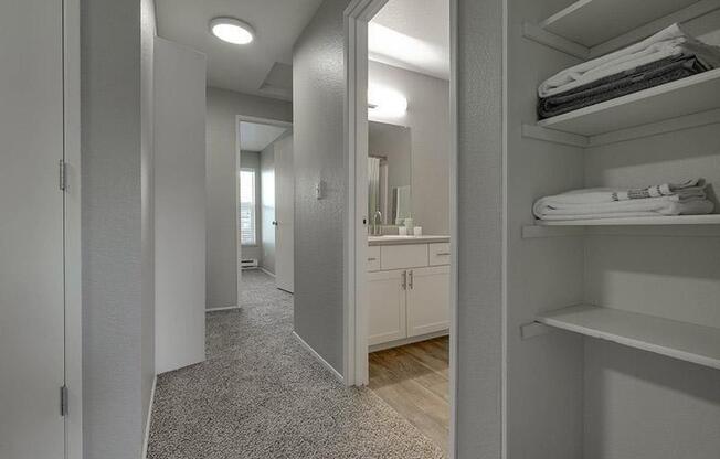 Powell Valley Farms Hallway and View into Bathroom