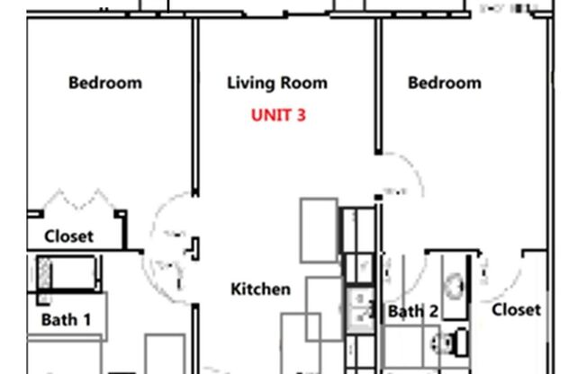 2 beds, 2 baths, 1,000 sqft, $1,250, Unit Model 1460 Unit- 2 BDRM 2 BATH
