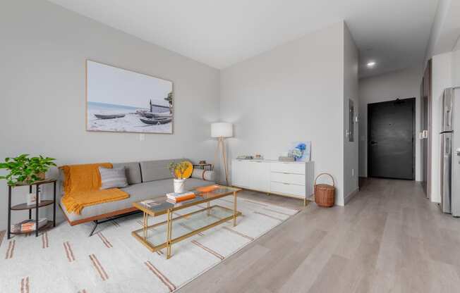 Studio living/bedroom at TREO apartments, Cleveland 44116