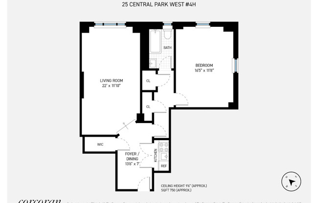 1 bed, 1 bath, 750 sqft, $5,000, Unit 4H