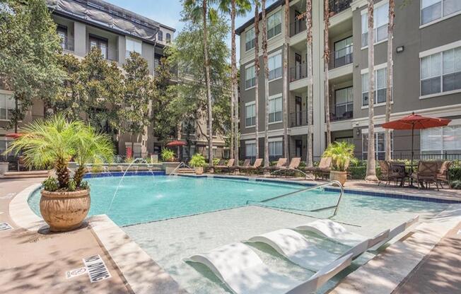 Swimming Pool With Relaxing Sundecks at The Plaza Museum District, Houston, TX, 77004