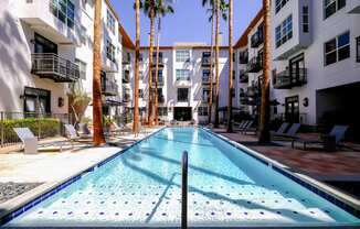 swimming pool at Roosevelt Square apartments