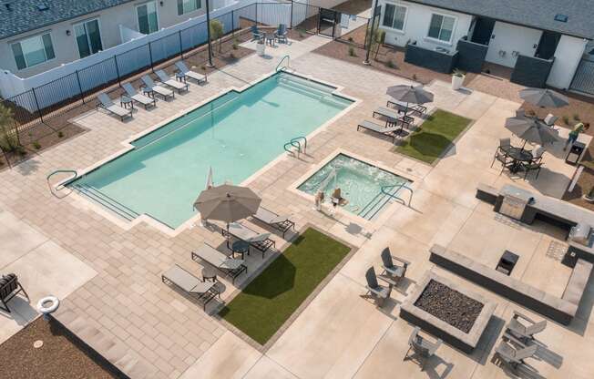 Aerial View of Pool at Parke Place, Prescott Valley, Arizona