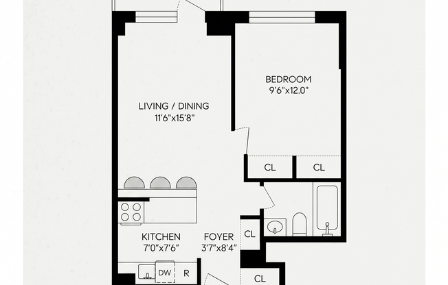 1 bed, 1 bath, $4,800, Unit 7G
