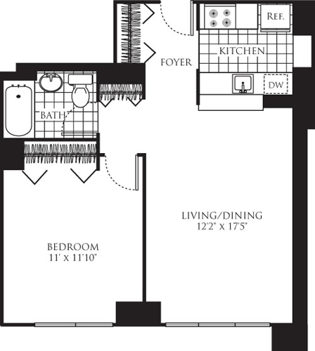 1 bed, 1 bath, 636 sqft, $5,895, Unit 3F