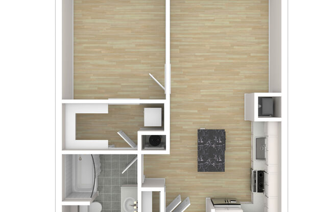 1 bed, 1 bath, 630 sqft, $4,130