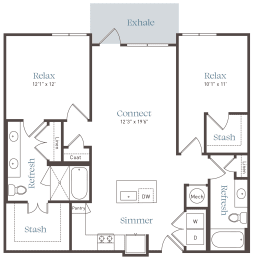 2 beds, 2 baths, 1,134 sqft, $2,295