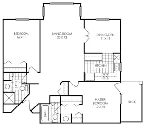 2 beds, 2 baths, 1,200 sqft, $1,765