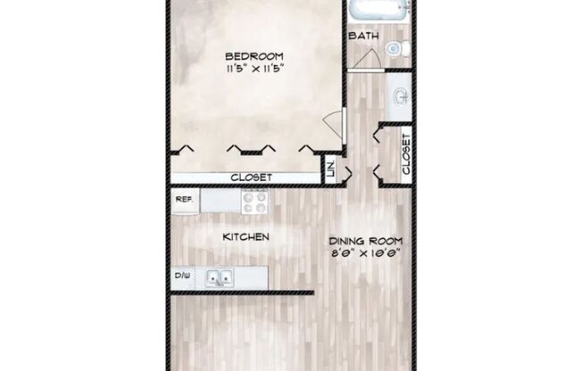 1 bed, 1 bath, 700 sqft, $845, Unit Unit 310
