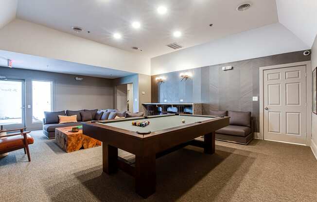 Billiards Table In Clubhouse at The Metro Apartments, Georgia