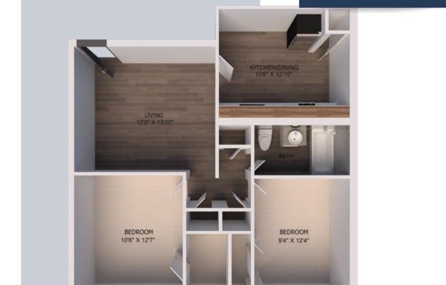 2 beds, 1 bath, 950 sqft, $835