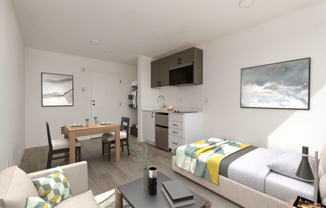 Studio, 1 bath, 252 sqft, $1,250, Unit 502