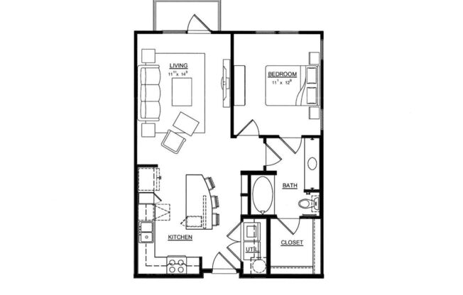 1 bed, 1 bath, 744 sqft, $1,773