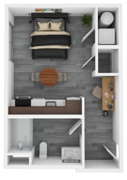 Studio, 1 bath, 405 sqft, $1,340