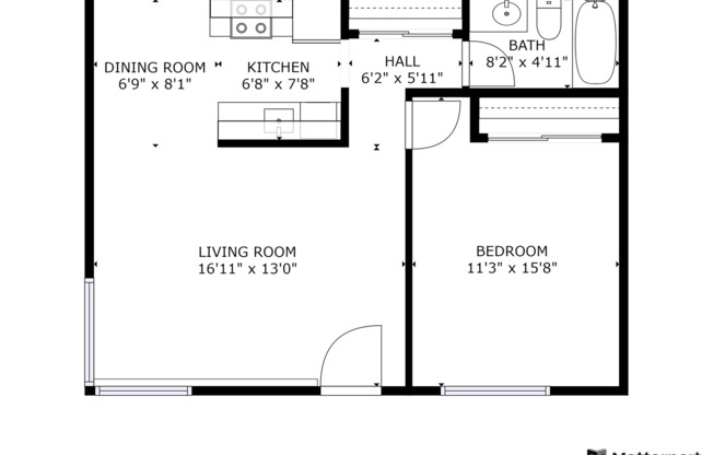 1 bed, 1 bath, 620 sqft, $1,695, Unit 02