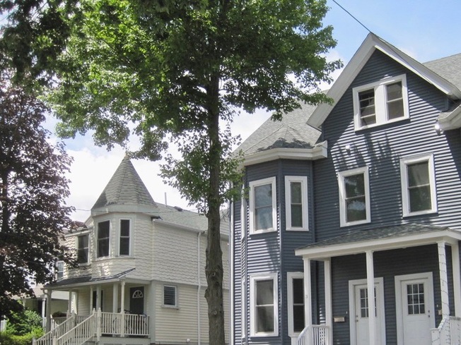 A Residential Street in Boston's Brighton Neighborhood