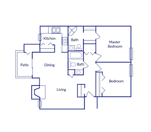 2 beds, 2 baths, 1,034 sqft, $1,549