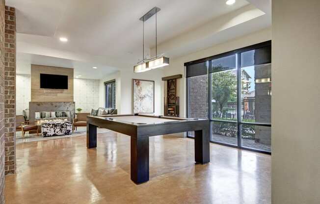 Resident Lounge with pool table and a TV