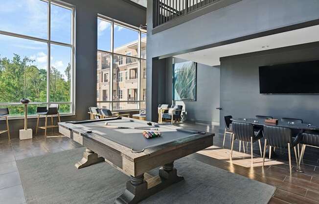 Marshall Park apartments in Central Raleigh - Billiards lounge with poker and game tables