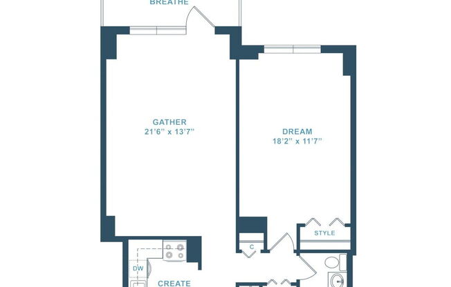 1 bed, 1 bath, 771 sqft, $2,931