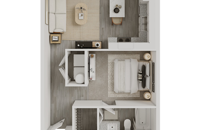 Studio, 1 bath, 600 sqft, $1,215