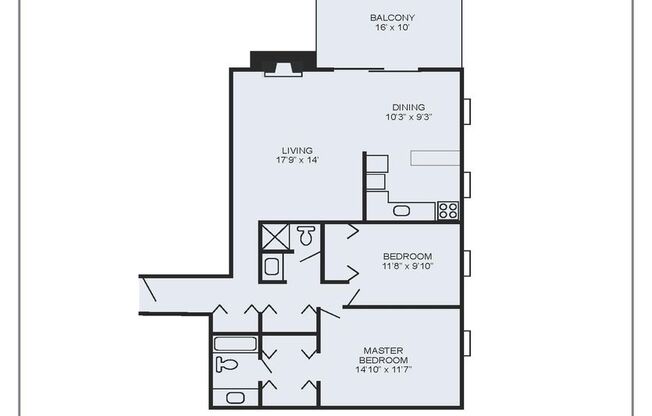 2 beds, 2 baths, 1,040 sqft, $1,999, Unit 302