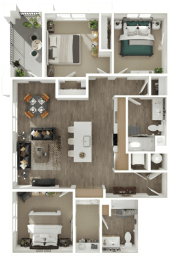 3 beds, 2 baths, 1,242 sqft, $2,230