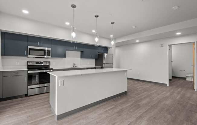 Kitchen with Island at Ironside Apartments, Spokane , WA 99202
