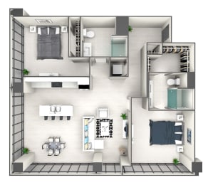 2 beds, 2 baths, 1,150 sqft, $3,678