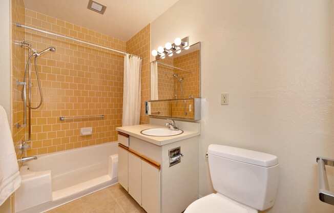 a bathroom with a sink toilet and a shower