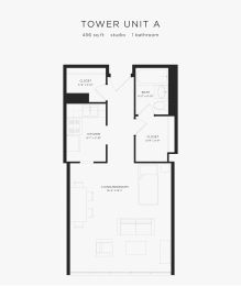 Studio, 1 bath, 469 sqft, $1,254